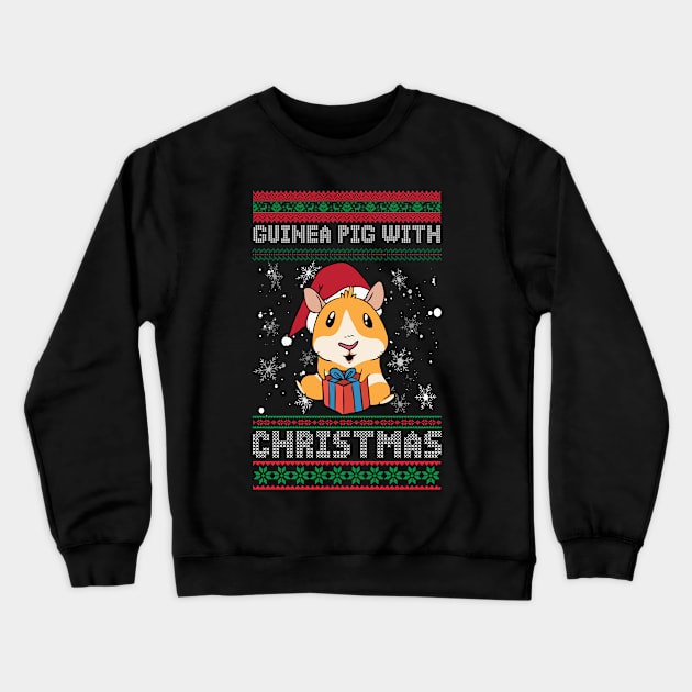 Ugly Christmas Guinea Pig present Funny Santa Pajama Crewneck Sweatshirt by reginaturner